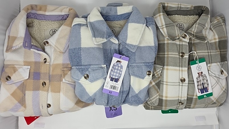 Sage Women's Plaid Fleece Lined Shirt Jacket