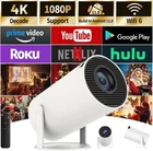 NEW 4K Mini Projector Smart HD LED WiFi6 Bluetooth HDMI USB Android Office Home Theater