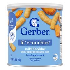 Snacks for Baby, Lil' Crunchies , Baked Grain Snack, 8 Months, Mild Cheddar,