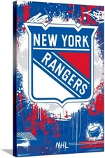 NHL NY Rangers Canvas Wall Art 22x34 Stretched Ready to Hang