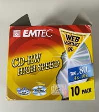 Coffret Pack 10 CD-RW High Speed Emtec 700 mb 80 min 4x-10x