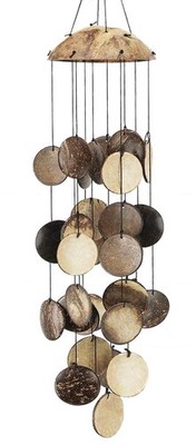 Auhd Coconut Shell Wind Chimes Outdoor Handmade Wooden Wind Chimes Bamboo For