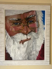 Original Acrylic Painting – Santa Claus Portrait – Hand Painted Art