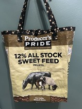 UpCycled feed bag,  Reusable Grocery Bags, Tote Bags