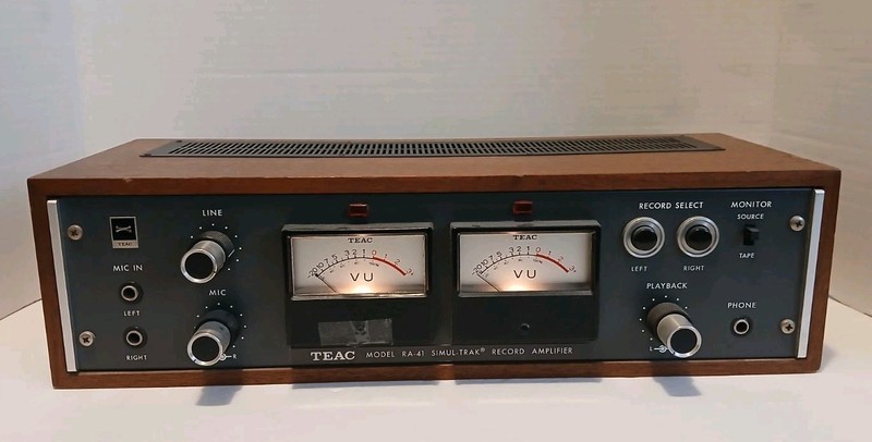 TEAC MODEL RA-41 STEREO SIMUL-TRAK RECORD AMPLIFIER Wood Case Preamp Works GC