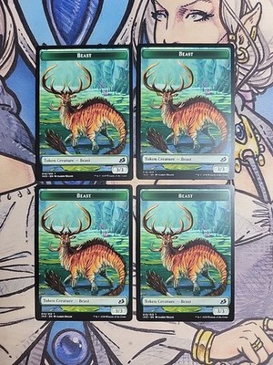 4x Beast (3,3) / Hydra (0,0) Dual-Sided Tokens NM/M IKO C20 MTG Magic
