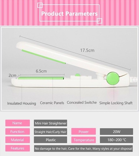 Mini Portable Hair Iron Hair Straightener Curler Professional Hair - Picture 17 of 31