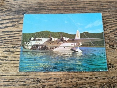 Lord Howe Island Ansett Flying Boat Seaplane Coming Ashore NSW Australia RPPC 