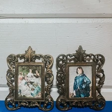 Vintage Ornate Italian Mini Framed Wall Hangings | Victorian Decor