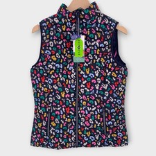 NWT JOULES "SNUG GILET" Puffer Vest Navy Blue Abstract Bee Design Size 6 US