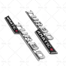 FOR AMG TURBO 4MATIC+ Plus Fender Emblem Badge Chrome E53 CLS53 GLE53 GT53 -2pcs