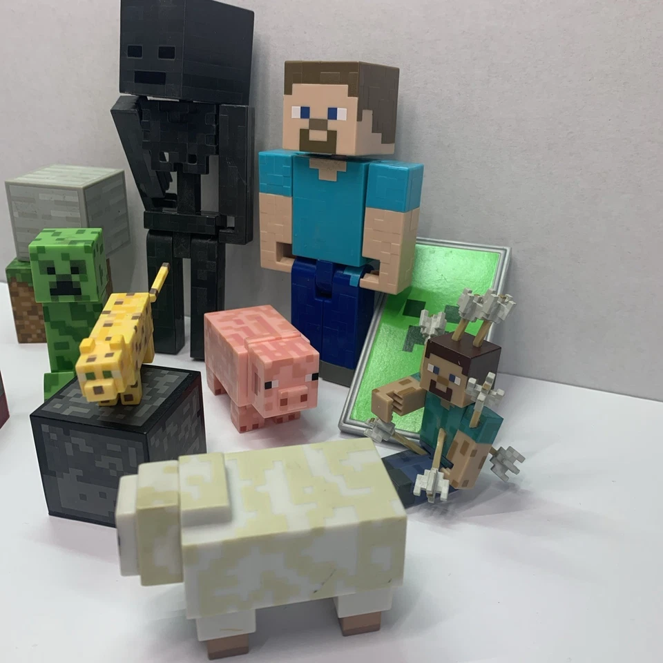 Minecraft Toy Lot of 13 various pieces- Creeper, Steve, Wither Skeleton & more - Image 3 of 4