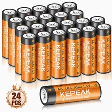 24Pcs KEPEAK 1.5V 3000mAh AA Rechargeable Batteries LED Light Battery Alkaline 0.54 per gallon