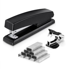 Heavy Duty Black Office Stapler 25 Sheet Capacity with Remover 1000 Staples