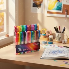 36 Colorful Gel Markers for Art Projects, Smooth Writing and Drawing Experience