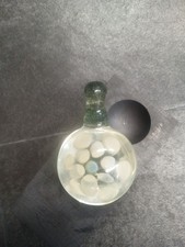 Hand Blown Silver Fumed Implosion Pendant UV Reactive Illuminati