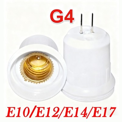 White G4 Male to E10 E12 E14 E17 Female Socket LED Light Bulb Lamp Adapter Lot