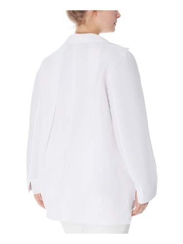 ANNE KLEIN Womens White Wear To Work Button Down Jacket Plus 0X - Picture 2 of 6