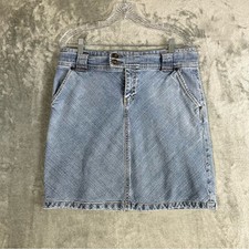 Vintage Y2K GAP Denim Mini Skirt Size 10 Stretchy 2000s Retro Jean Preppy