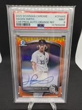 2025 Bowman Chrome True Orange Refractor Hagen Smith Auto /25 PSA 9 White Sox