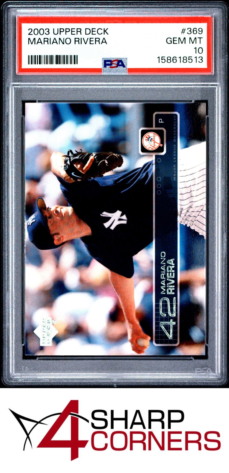 2003 UPPER DECK #369 MARIANO RIVERA YANKEES HOF PSA 10