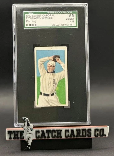 1909-11 T206 - Harry Krause "Pitching" Sweet Caporal 350 Back (RC)  [SGC 4.5]