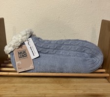 New-Muk Luks Women's Size L/XL 8.5-11 Cozy Slipper Socks Blue Shea Butter NWT