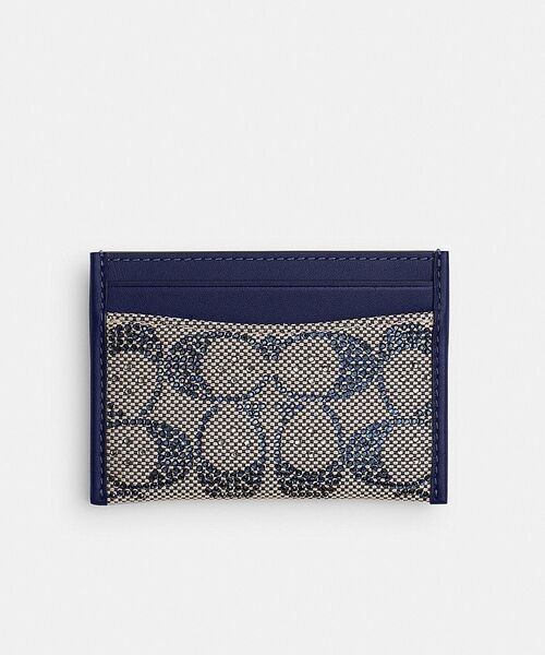 COACH Essential Card Case Crystal Signature Jacquard B4/CK CCD08 Wallet New
