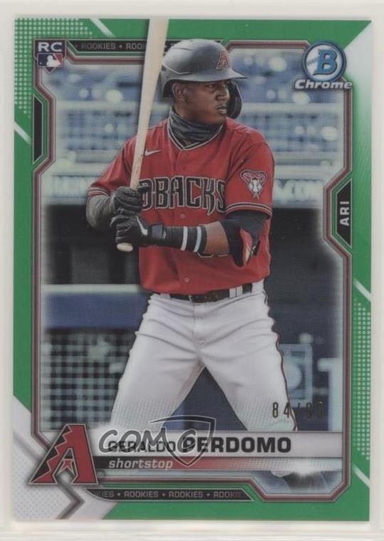 2021 Bowman Chrome Green Refractor 84/99 Geraldo Perdomo #98 fc1