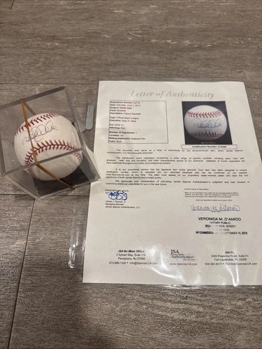 Derek Jeter & NY Yankees Autographed Signed OML Baseball Auto Full Page JSA COA