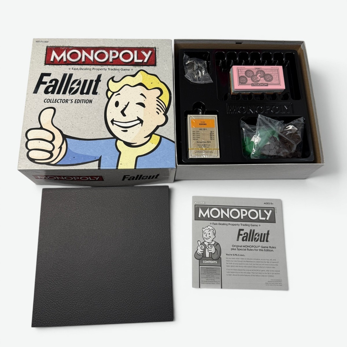 Fallout Monopoly Collector's Edition Hasbro 2015 Open Box Parts
