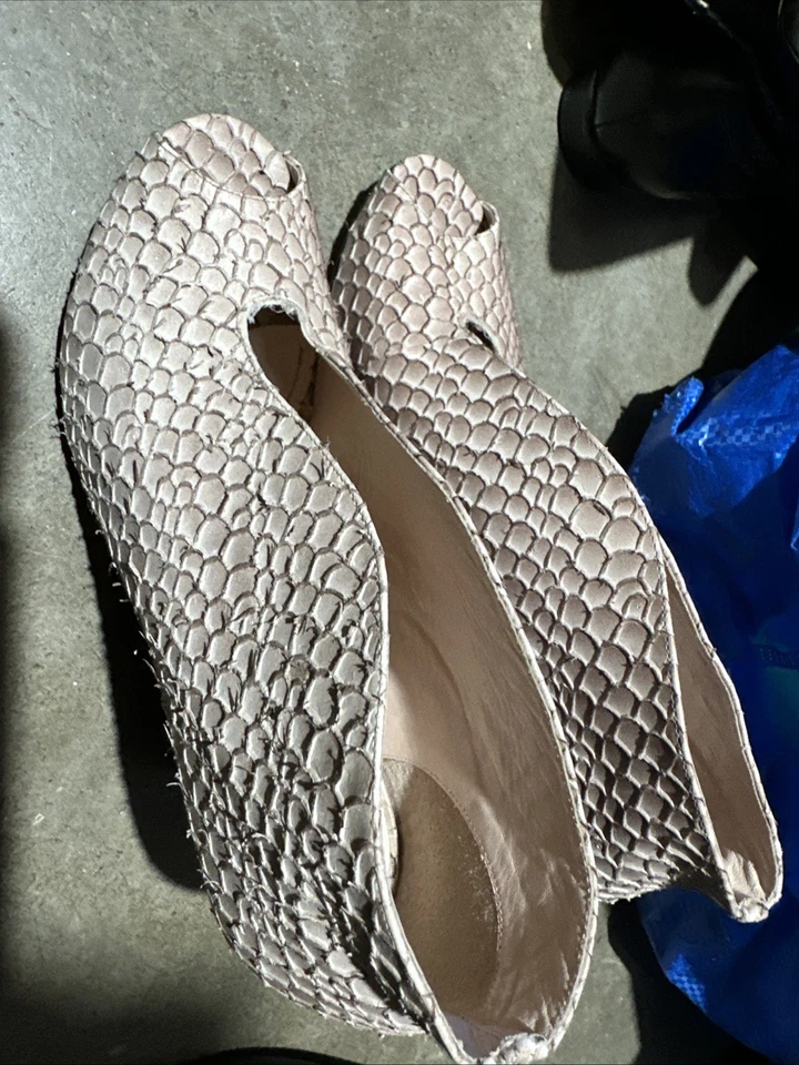 Botines Anthropologie Klub Nico Cuero Genuino Texturizado Tacones Talla 9/38 Rosa Foto 3 de 4