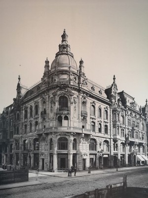 Large Phototype 1889. Berlin. Kaiser Wilhelm Street corner Burgstraße. Hermann O
