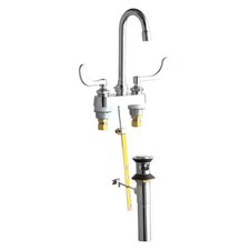 Chicago Faucet 894-E73-317Abcp Manual Gooseneck Kitchen/Bathroom Faucet, 4"
