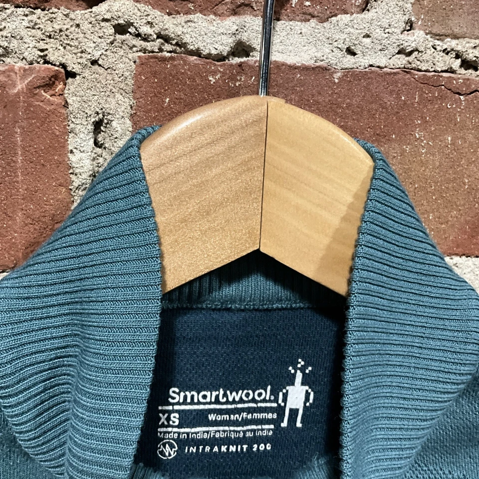 Smartwool Intraknit 200 Quarter Zip Green Size XS Wool - Image 2 of 4