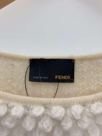 FENDI/Knit sweater (thick)/Size 40/Wool/White/fz9018 k2y thumbnail 3