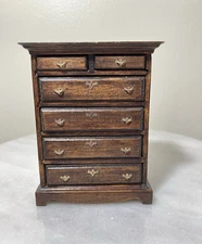 Vintage Artisan Dollhouse Chippendale Dresser Chest Of Drawers 1:12 Miniature