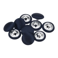 10pcs 12.5mm Fabric Cloth Covered with Metal Shank Round Buttons, Deep Navy