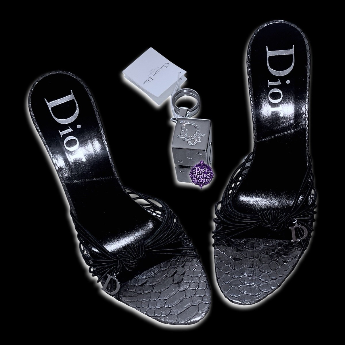 Dior Vintage John Galliano Y2K Python Wedge Gambler 2000s Sandal