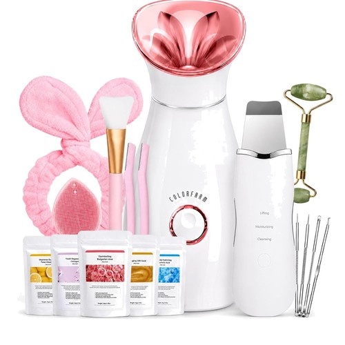 Facial Steamer Spa Kit with 17 Skin Care Tools for Home Spa