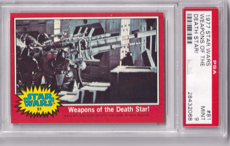 1977 Topps Star Wars Movie Card "Weapons of the Death Star!" #81 PSA 9 MINT