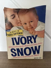 Vintage Ivory Snow Laundry Detergent Powder Soap 13 Oz. Opened Used