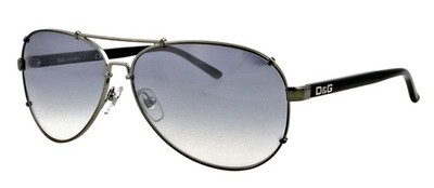 New DOLCE & GABBANA D&G6047 079/7C 60mm Gunmetal Black Aviator Sunglasses Unisex