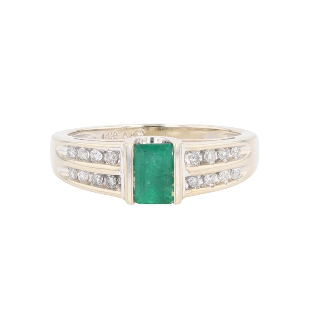 .51ctw Emerald Cut Emerald with Diamond Accents R… - image 1