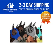 4 Pcs Elastic Horse Fly Masks with Ears - Lightweight UV Protection in 4 Colors