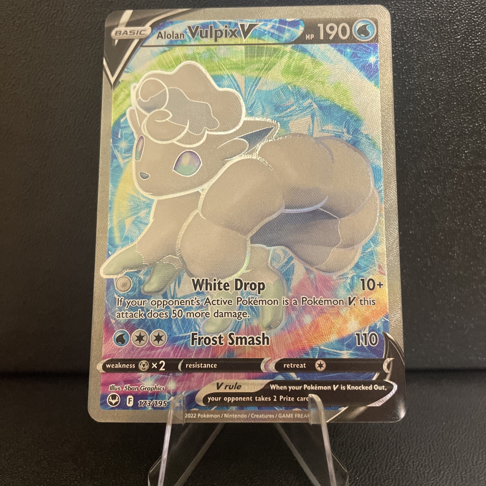 Pokemon TCG Alolan Vulpix V 173/195 Silver Tempest Full Art