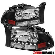 Fit 1997-2004 Dodge Dakota 1998-2003 Durango Black Led Strip Headlights Lamps Fit 1997-2004 Dodge Dakota 1998-2003 Durango Black Led Strip Headlights Lamps
