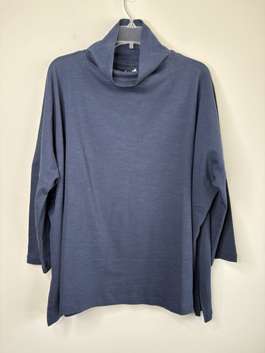 Mersea Neu mit Etikett Catalina Rollkragen-T-Shirt marineblau Einheitsgröße kastig