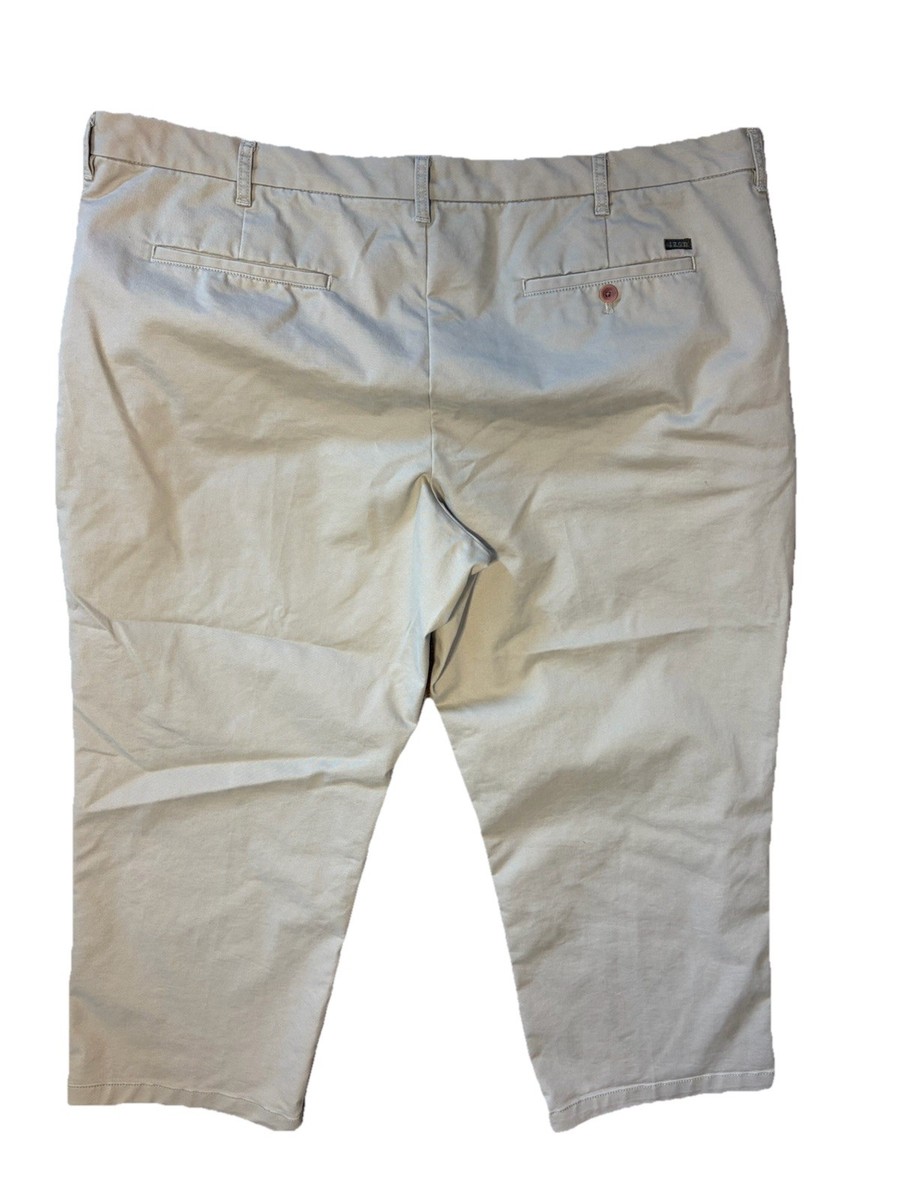 IZOD Chino Classic Pleated Front Pant Beige RN 36543 Size 46x30