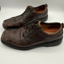 Men’s Clarks Size 12 Wide Unstructured Lace Up Comfort Loafers Brown Leather